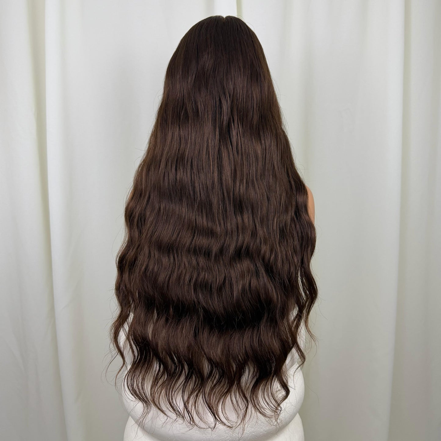 Long, wavy brown hair