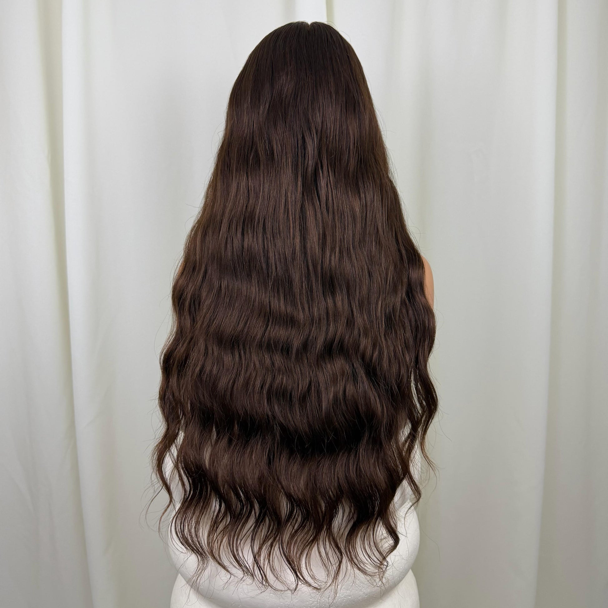 Long, wavy brown hair